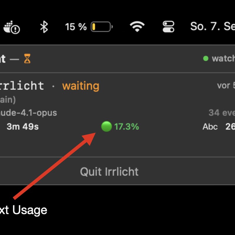 Irrlicht - Claude Code session lights in macOS menu bar